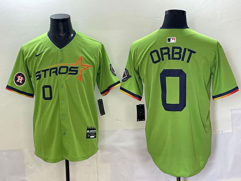 Men 2025 Houston Astros #0 Orbit Green Three generations Joint Name Nike MLB Jersey style 5